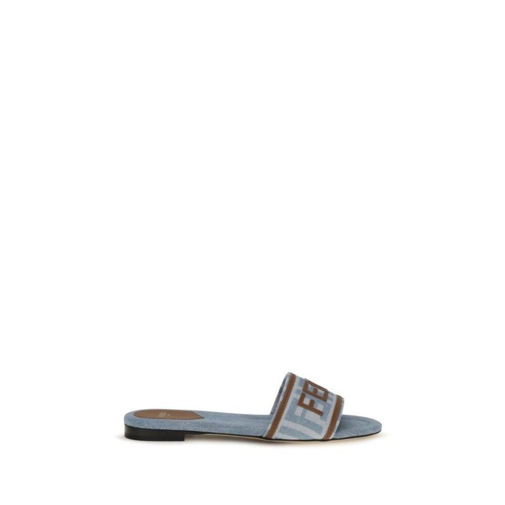 Fendi Blue Polyamide Flat Women's Sandals